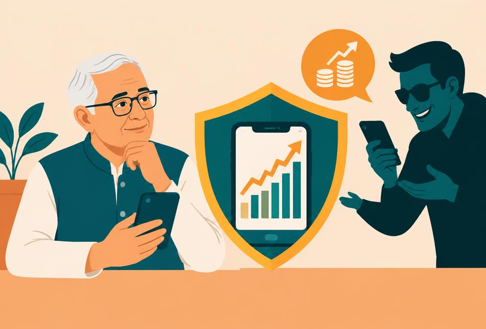 Illustration warning against fraudulent investment promises