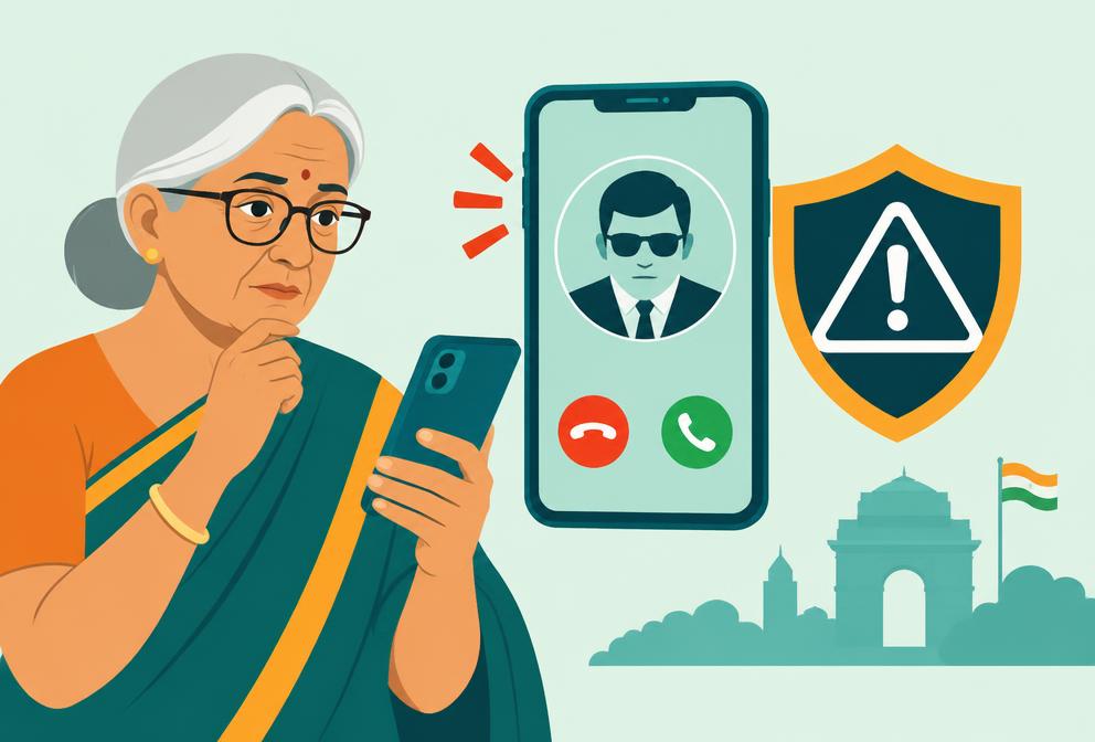 Illustration warning against a suspicious phone message