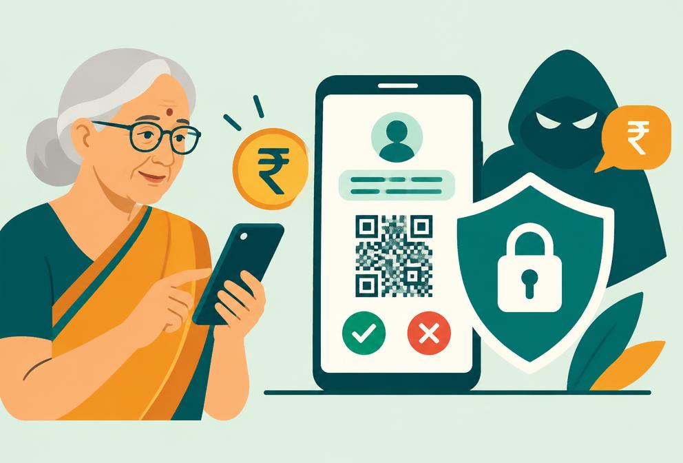 Illustration warning against a suspicious digital payment request